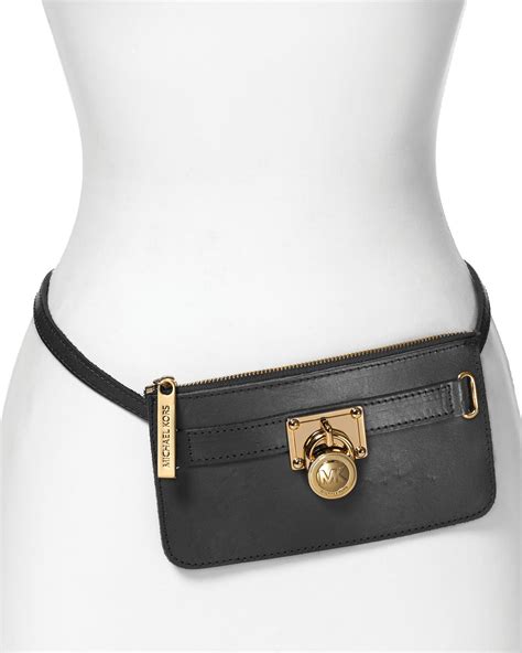 michael kors ladies black belt|Michael Kors belt with pouches.